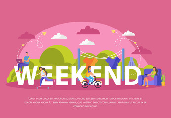 Poster - Lazy Weekends People Flat Poster