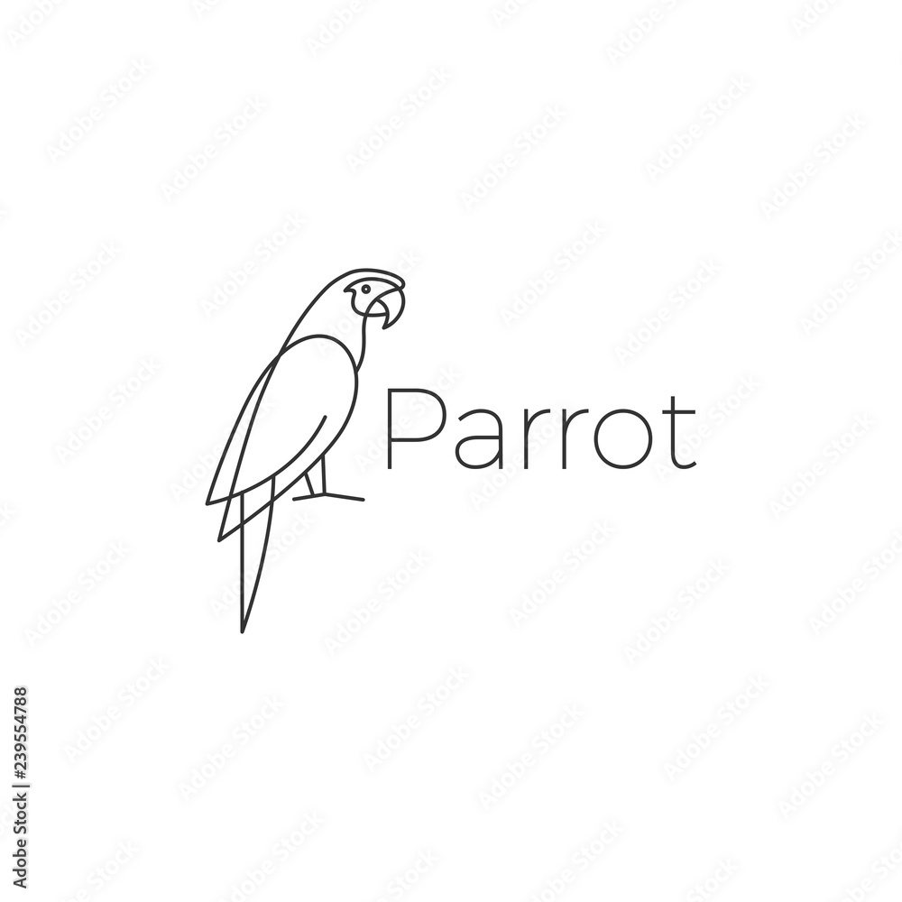 parrot logo bird vector illustration icon Stock Vector | Adobe Stock
