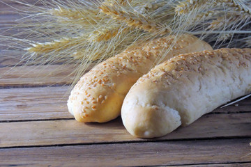 wheat buns and spikelets