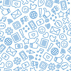 Social media minimalist seamless pattern. Internet messenger background. Vector illustration