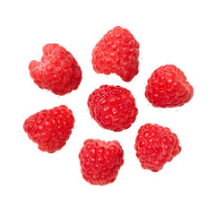 Poster - Raspberry isolated on white background. Fresh ripe raspberries.