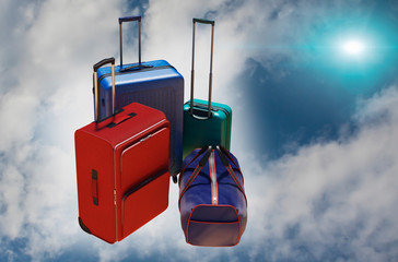 a  travel bags with Luggage as a symbol of travel 

and tourism concept