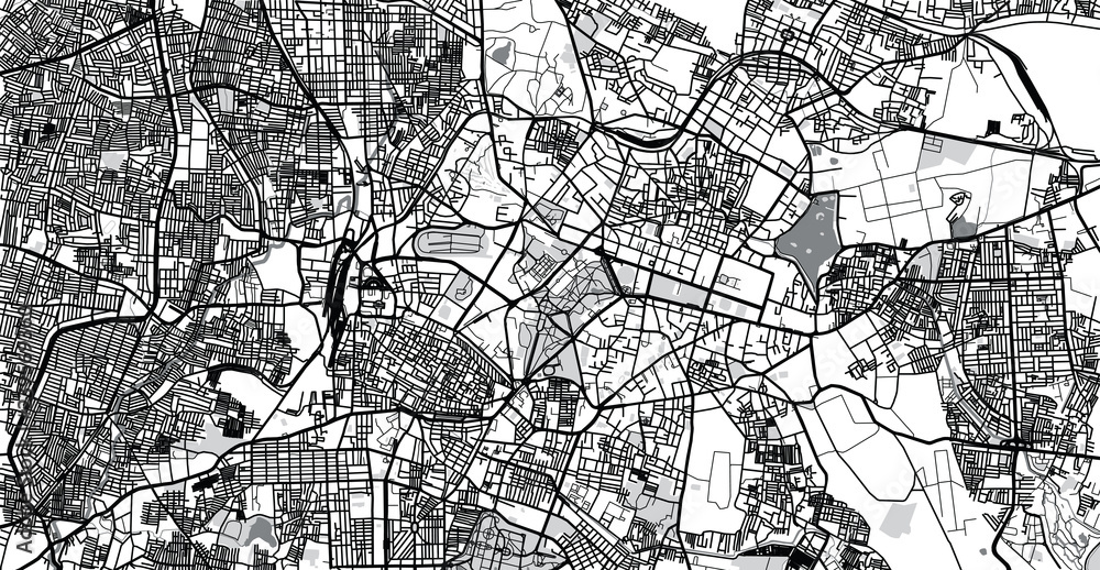 Urban vector city map of Bangalore, India Stock Vector | Adobe Stock
