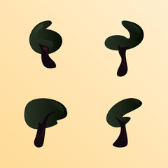 Sticker - set of trees forest botanical