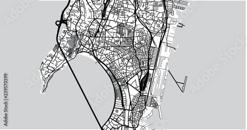 Fotomural Urban vector city map of Mumbai, India