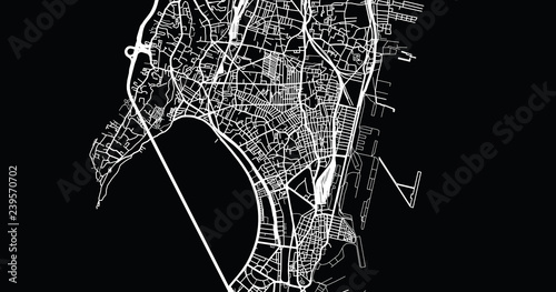 Fotomural Urban vector city map of Mumbai, India