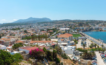 Aerial Panoramic View On City Of Rethimno, Crete Island, Greece
