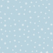 Snowflake doodle seamless pattern. Snow on blue background. Merry Christmas holiday, Happy New Year celebration Vector illustration