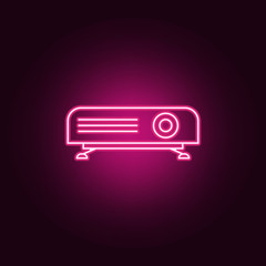 Poster - projector icon. Elements of Cinema in neon style icons. Simple icon for websites, web design, mobile app, info graphics