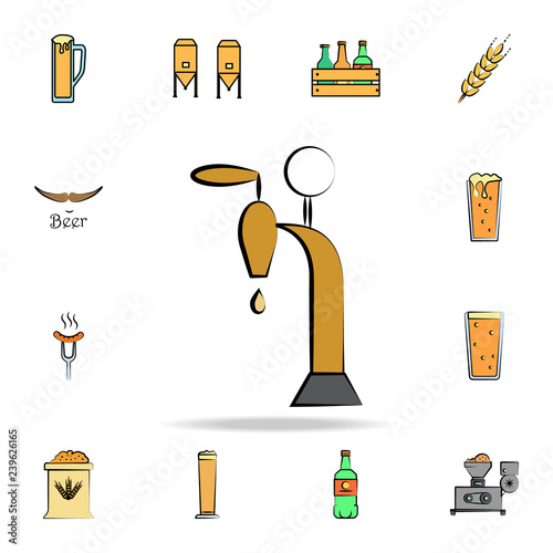 Beer Faucet Colored Sketch Style Icon Detailed Set Of Color - 