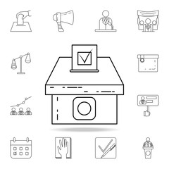 Poster - ballot box icon. Detailed outline set of elections element icons. Premium graphic design. One of the collection icons for websites, web design