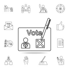 Poster - presidential choice icon. Detailed outline set of elections element icons. Premium graphic design. One of the collection icons for websites, web design