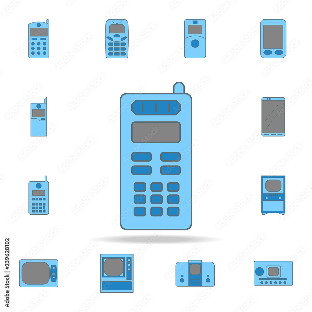 third generation mobile phones color outline icon. One of the ...