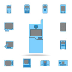 Poster - generation phones with a cover color outline icon. One of the collection icons for websites, web design