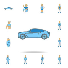 Poster - a new generation car color outline icon. one of the collection icons for websites, web design