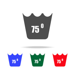 Poster - machine wash at 75 degrees icon. Elements of washing in multi colored icons. Premium quality graphic design icon. Simple icon for websites, web design, mobile app