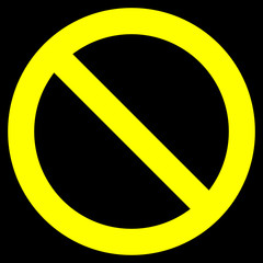 Sticker - No sign - yellow thick simple, isolated - vector