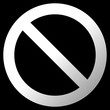 No sign - white thick gradient, isolated - vector