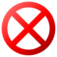 Sticker - No sign - red thick gradient, isolated - vector