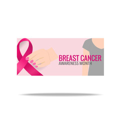 Canvas Print - Breast Cancer Awareness Month background design. Breast cancer awareness pink ribbon. Vector Illustration