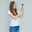 © Yuriy Shevtsov - woman texting in social network on smart phone