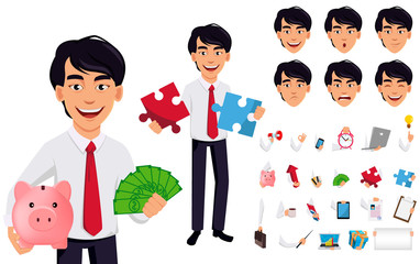 Poster - Asian business man, concept of cartoon character