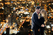 © pic for you - happy couple in love in city at night.sweet couple on the city background