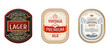 © Extezy - Set of Vintage frames for labels. Gold stickers bottle beer