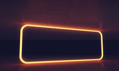 Wall Mural - Modern abstract neon glowing lines background. 3D Rendering