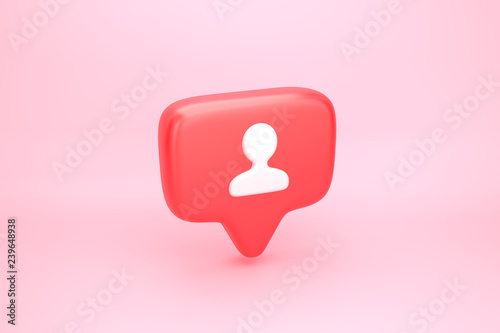 Fényképezés One friend or follower social media notification with heart icon