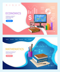 Fototapete - Mathematics, Algebra Geometry Subjects in School