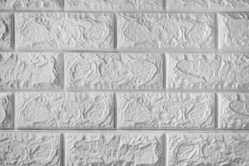 Poster - white brick wall pattern surface texture. close-up of interior material for design decoration backgr