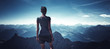 © XtravaganT - Young woman observing mountain landscape