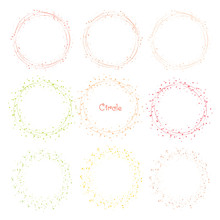 Collection Of Colorful Decorative Round Frames. Vector Illustration.