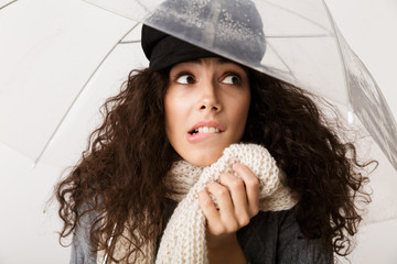 Sticker - Attractive young woman wearing autumn clothes