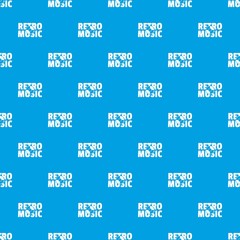 Poster - Festival retro music pattern vector seamless blue repeat for any use