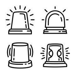 Poster - Flasher icon set. Outline set of flasher vector icons for web design isolated on white background
