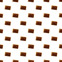 Poster - Chocolate nut biscuit pattern seamless vector repeat for any web design