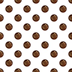 Poster - Round chocolate biscuit pattern seamless vector repeat for any web design