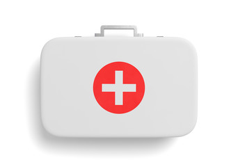 3d rendering of first aid medical box isolated on white background