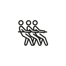 Tug Of War Line Icon. People, Fight, Lawsuit. War Concept. Vector Illustration Can Be Used For Topics Like War, Politics, Crisis, World