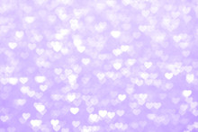 Blur Heart Purple Background Beautiful Romantic, Glitter Bokeh Lights Heart Soft Pastel Shade Purple, Heart Background Colorful Purple For Happy Valentine Love Card