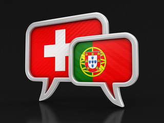 Poster - Speech bubbles with flags. Image with clipping path