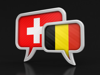 Poster - Speech bubbles with flags. Image with clipping path