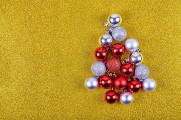 Poster - Christmas ball on gold background