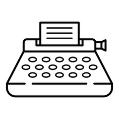 Poster - Typewriter icon. Outline typewriter vector icon for web design isolated on white background