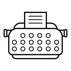 Poster - Typewriter machine icon. Outline typewriter machine vector icon for web design isolated on white background