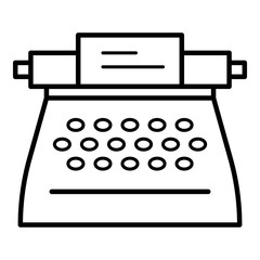 Poster - Retro typewriter icon. Outline retro typewriter vector icon for web design isolated on white background