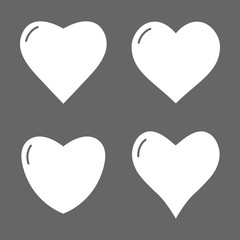 Wall Mural - Heart icon love symbol set. Vector illustration, flat design.