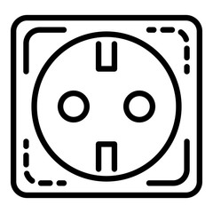 Poster - Euro electric socket icon. Outline euro electric socket vector icon for web design isolated on white background